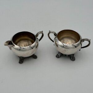 F.B Rogers Silver-Plated Footed Sugar & Creamer Set